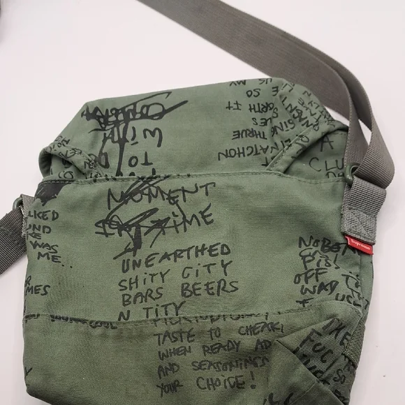 Supreme Green Messenger Bag with Bold Branding